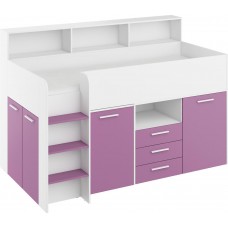Divstāvu gulta NEO L/P kreisā puse, Balts/Lavanda